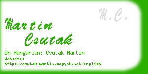 martin csutak business card
